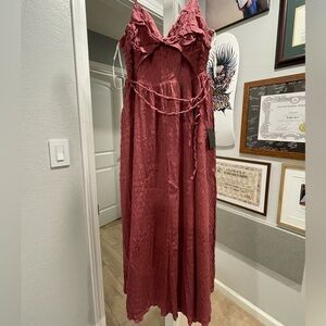 Lulu's Burgundy Wine Maxi Dress, size M